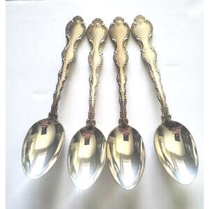 Vtg BIRKS REGENCY PLATE LOUIS DE FRANCE 5 o'clock SPOONS 5 3/8 Inch set of 4
